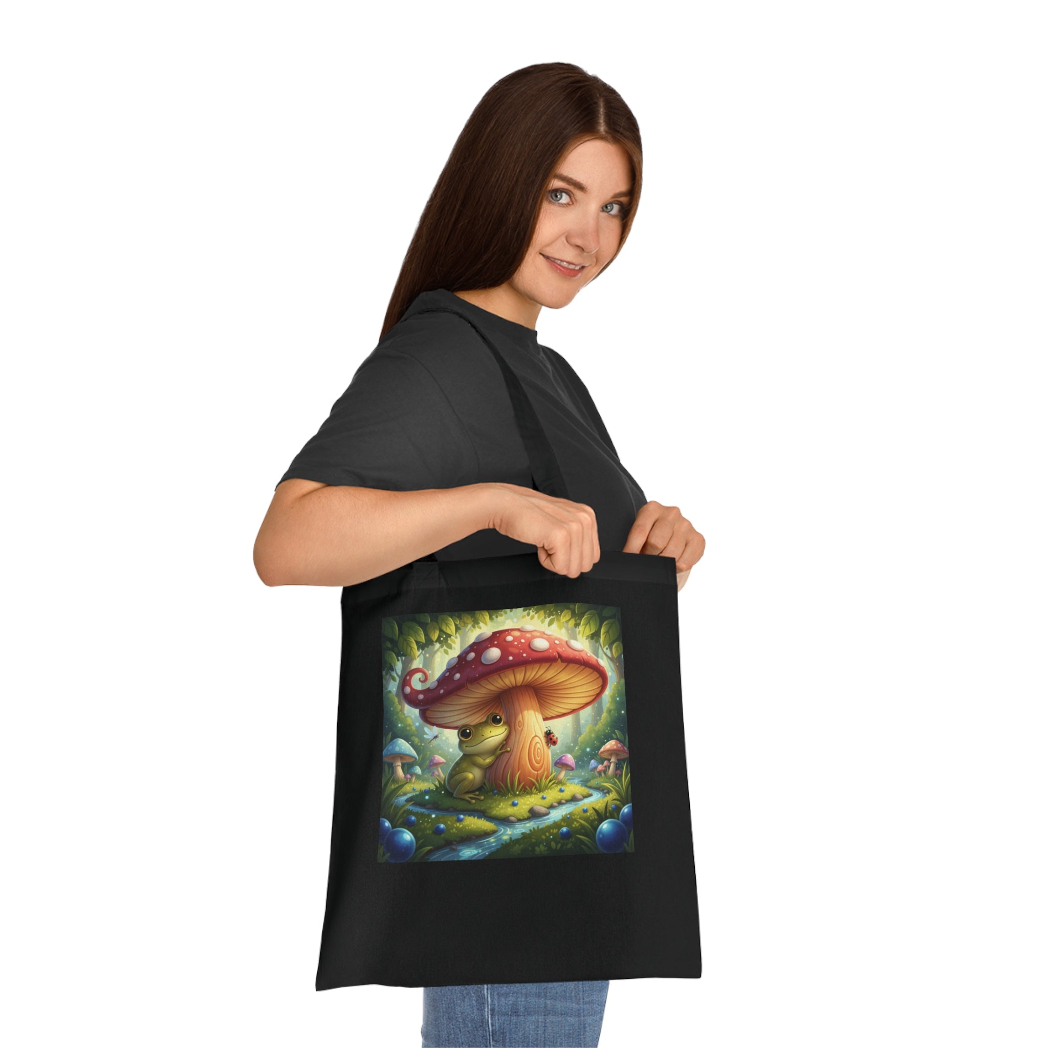 Enchanted Forest Frog Mushroom Tote product type